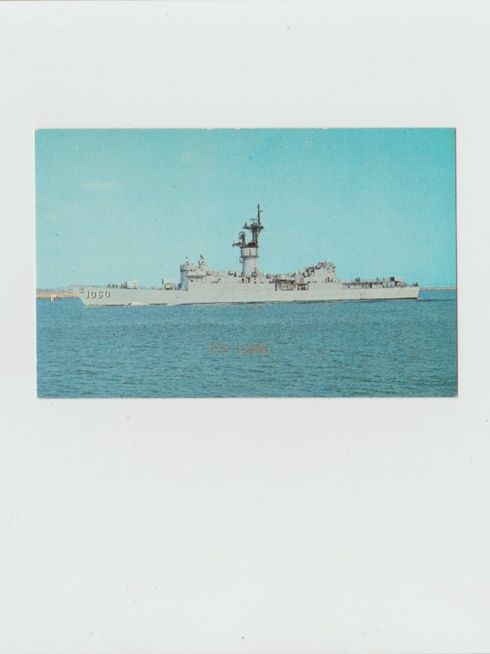 U.S.S. Lang (DE - 1060) Destroyer Postcard